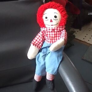 Classic Rag Doll with Red Hair and Blue Overalls